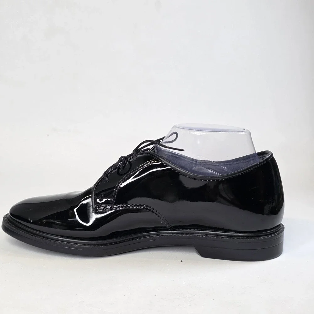 Capps Military Uniform Dress Shoes Men's 8.5 Black Oxfords Patent Leather Vibram